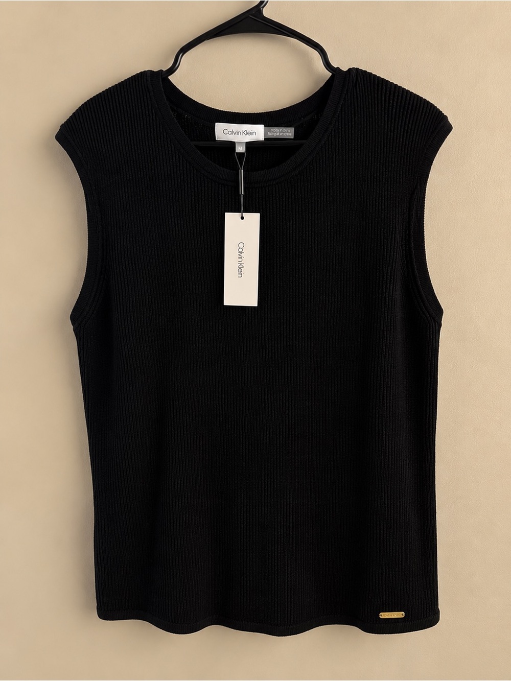 Calvin Klein Black Ribbed Crewneck Tank